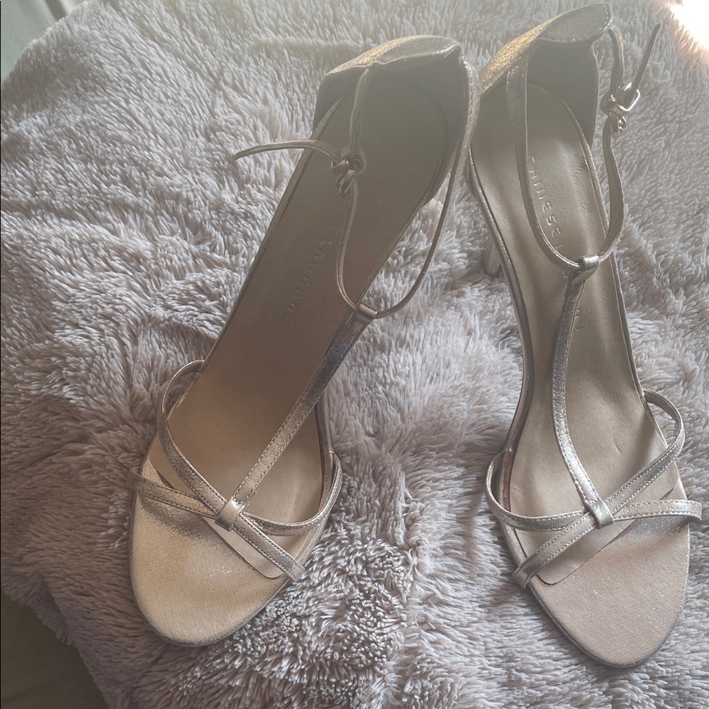 Chinese Laundry Metallic Gold Strappy Heels